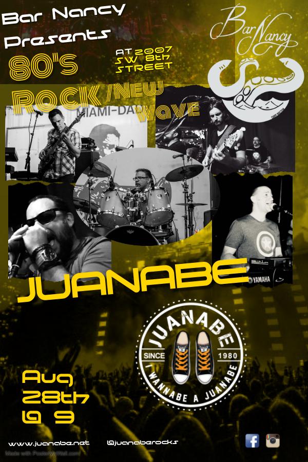 JUANABE AT BAR NANCY AUGUST 28TH AT 9PM