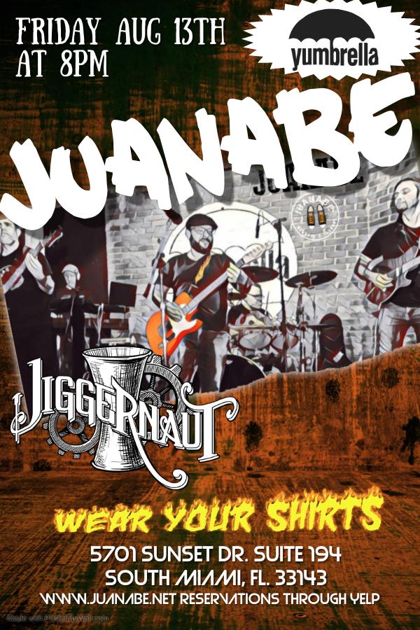 JUANABE AT YUMBRELLA FRIDAY AUGUST 13TH AT 8PM