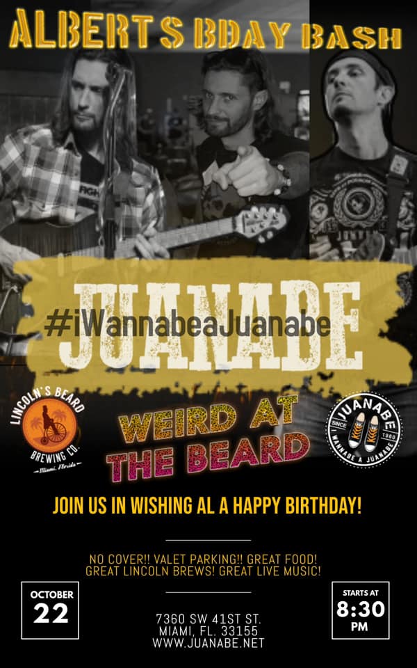 Juanabe at Lincoln's Beard October 22 at 8:30pm