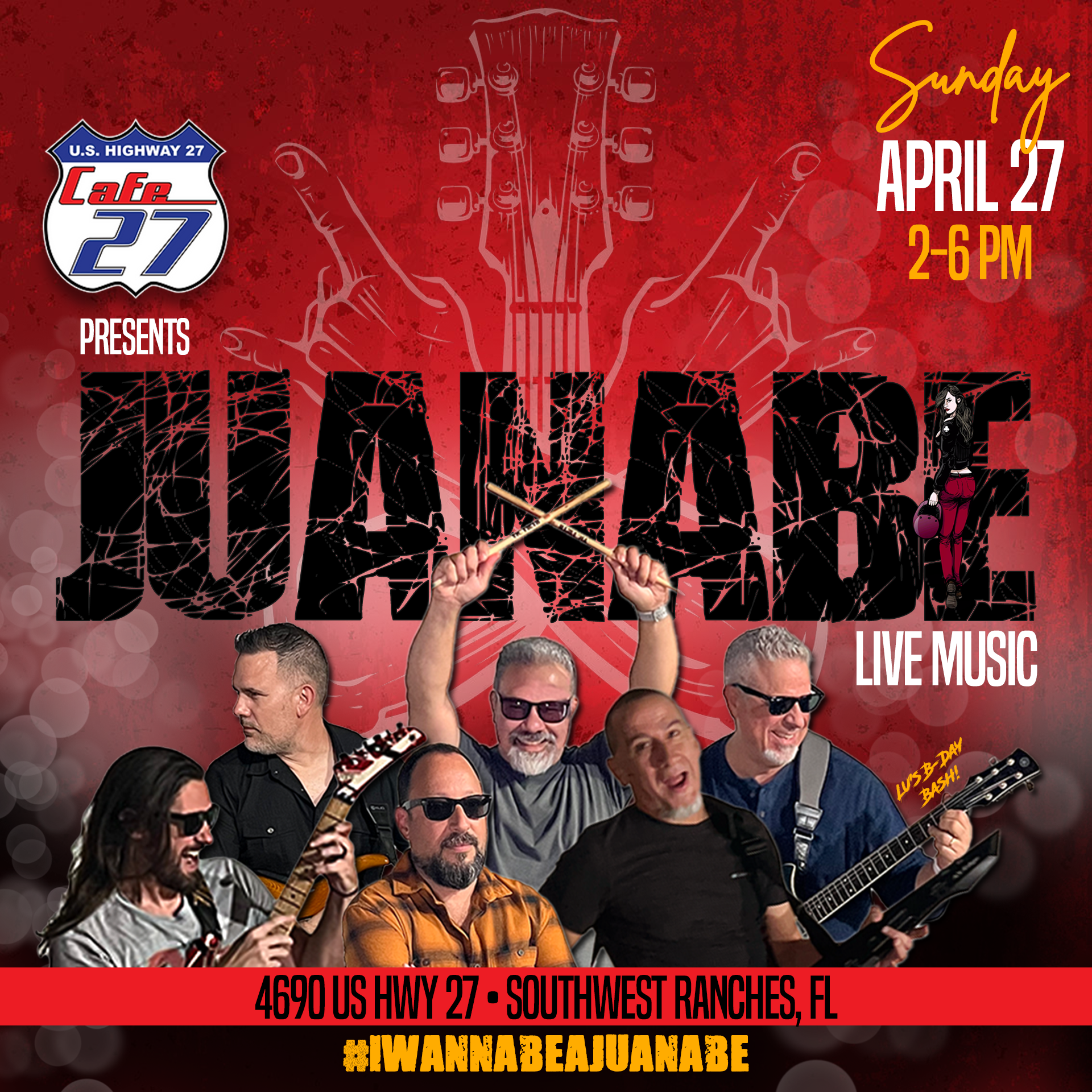 Juanabe @ Cafe 27 in Southwest Ranches, FL • Sunday, Apr 27 • 2:00pm